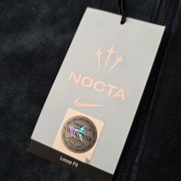 Nike x NOCTA Swarovski Velour Zip Jacket Armory Navy DV3734-454 Men's Medium M - Picture 4 of 16